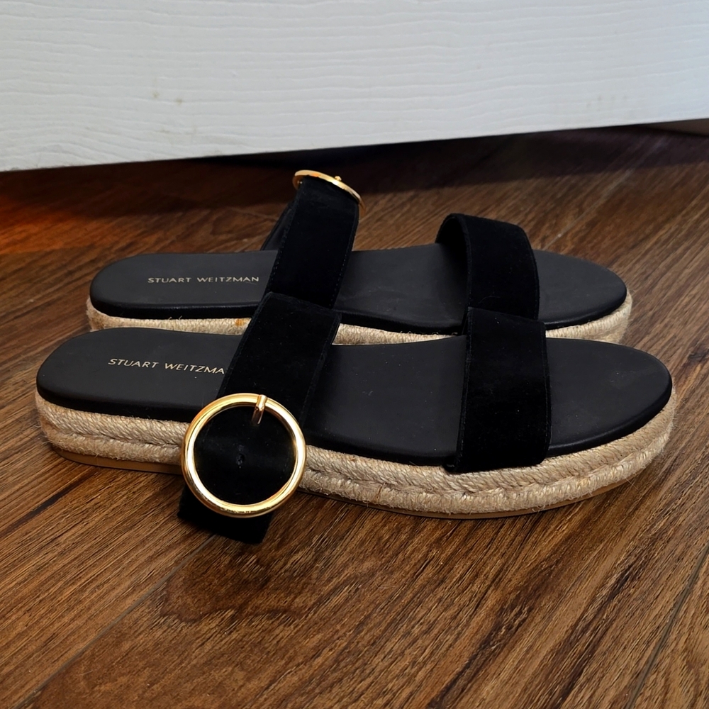 NWOT Stuart Weitzman "mykonos" Suede 2 strap espadrille